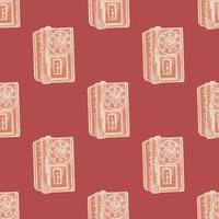 Retro radio engraved seamless pattern. Vintage media equipment in hand drawn style. Sketch old device. vector