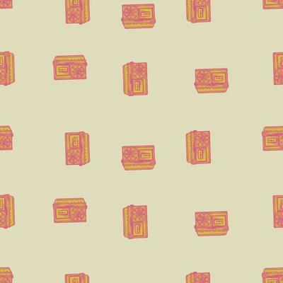 Retro radio engraved seamless pattern. Vintage media equipment in hand drawn style. Sketch old device.