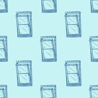 Windows lean forward engraved seamless pattern. Retro frame glass window hand drawn style. vector