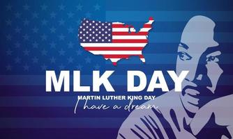 Martin Luther King Jr. Day. MLK. Third Monday in January. Holiday concept. Template for background, banner, card, poster with text inscription. Vector EPS10 illustration