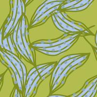 Creative organic line leaves seamless pattern. Modern botanical wallpaper. vector