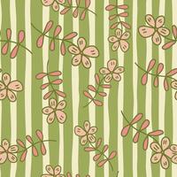 Simple outline flower seamless pattern. Floral wallpaper. vector