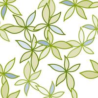 Simple foliage seamless pattern. Doodle leaves wallpaper. Botanical elements background. vector
