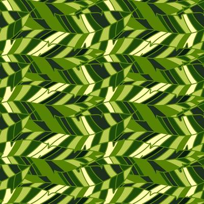 Linear tropical palm leaves seamless pattern. Exotic botanical texture.