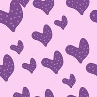 Cute hand drawn heart seamless pattern. Valentine's day card wallpaper. vector