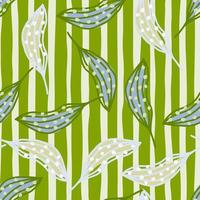 Creative organic line leaves seamless pattern. Modern botanical wallpaper. vector