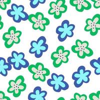 Creative decorative flowers seamless pattern. Simple stylized flower buds wallpaper. vector