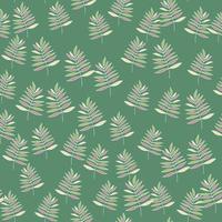 Abstract outline tropical palm leaves seamless pattern. Jungle leaf wallpaper. vector