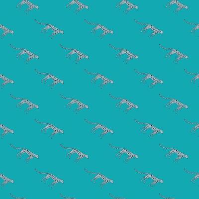 Hand drawn cute leopard seamless pattern. Doodle cheetah endless wallpaper.