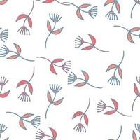 Hand drawn simple cute flower seamless pattern. Abstract floral wallpaper. vector