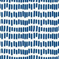 Blue broken line seamless pattern. Hand drawn dash lines endless wallpaper. vector