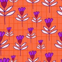 Flower seamless pattern in naive art style. Abstract simple floral wallpaper.