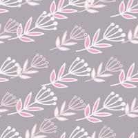 Simple forest berry seamless pattern. Hand drawn cute floral wallpaper. vector