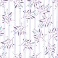 Simple outline leaves seamless pattern. Modern leaf wallpaper. vector