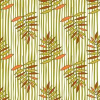 Abstract outline tropical palm leaves seamless pattern. Jungle leaf wallpaper. vector