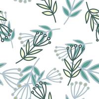 Simple forest berry seamless pattern. Hand drawn cute floral wallpaper. vector