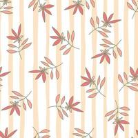 Simple outline flower seamless pattern. Cute floral wallpaper. vector
