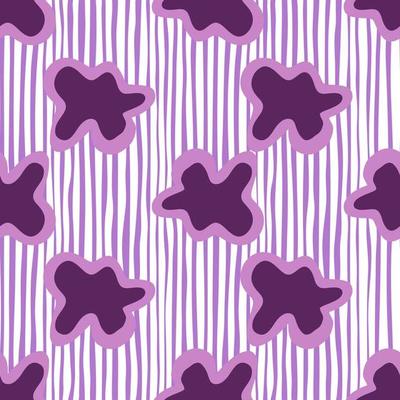 Abstract contemporary primitive figures seamless pattern. Fun doodle clouds background. Creative artistic shapes wallpaper. Primitive elements backdrop