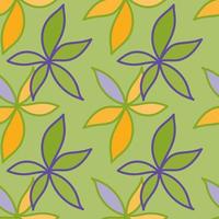 Simple foliage seamless pattern. Doodle leaves wallpaper. Botanical elements background. vector