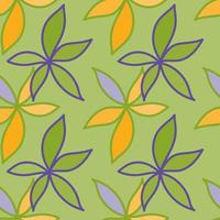 Simple foliage seamless pattern. Doodle leaves wallpaper. Botanical elements background. vector