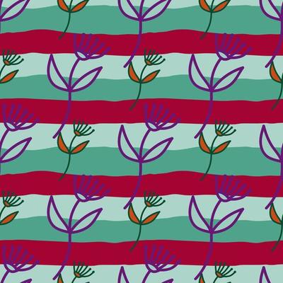 Hand drawn simple cute flower seamless pattern. Abstract floral wallpaper.