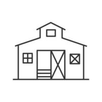 Barn linear icon. Ranch. Agriculture. Thin line illustration. Contour symbol. Vector isolated outline drawing