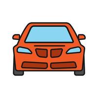 Car front view color icons set. Automobile. Isolated vector illustrations