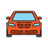 Car front view color icons set. Automobile. Isolated vector illustrations