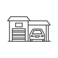 Garage linear icon. Thin line illustration. Auto workshop. Contour symbol. Vector isolated outline drawing