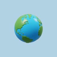 3d Earth world map illustration globe. 3d render illustration.