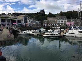 Padstow in Cornwall in August 2020. A view of Padstow Harbour showing all the fishing boats photo