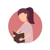 A girl holds a diary or a book in her hands. Effective personal planning and organization. Colorful vector illustration in flat cartoon style.