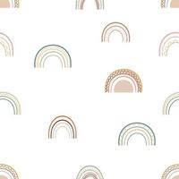 patrón geométrico sin fisuras con arco iris en estilo boho. ilustración vectorial para tela, diseño, textiles para niños, estampados, papeles pintados, carteles vector