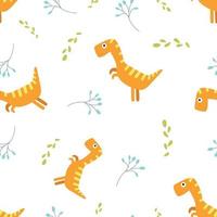 Children's cartoon vector cute pattern with dinosaurs