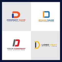 Abstract Icon Alphabet D Letter Logo Design Set , Company Identity Icon, Business Branding Template vector