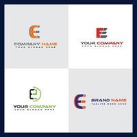 Abstract Icon Alphabet E Letter Logo Design Set , Company Identity Icon, Business Branding Template vector