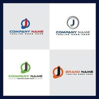 Abstract Icon Alphabet J Letter Logo Design Set , Company Identity Icon, Business Branding Template vector