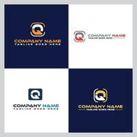 Abstract Icon Alphabet Q Letter Logo Design Set , Company Identity Icon, Business Branding Template vector