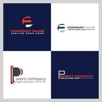 Abstract Icon Alphabet P Letter Logo Design Set , Company Identity Icon, Business Branding Template vector