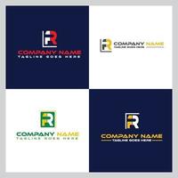 Abstract Icon Alphabet R Letter Logo Design Set , Company Identity Icon, Business Branding Template vector