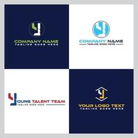 conjunto de diseño de logotipo de letra y alfabeto de icono abstracto, icono de identidad de la empresa, plantilla de marca comercial vector