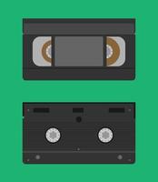 cinta de casete vhs anverso y reverso detallados vector