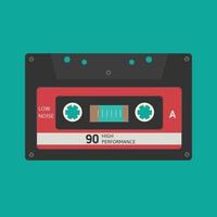 Audio Cassette Vector in Red and Black