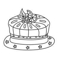 Homemade pie. Vector doodle drawing.