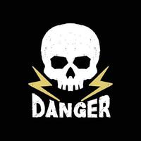 colorful danger skull doodle illustration for sticker tattoo poster tshirt design etc vector