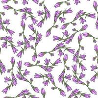 bluebell flor patrón sin costuras, ilustración vectorial arte floral vector