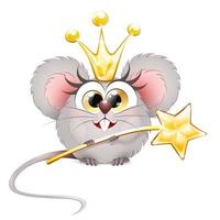 Mouse princess with magic stick vector