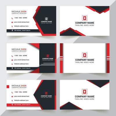 Personal visiting card with company logo. Vector illustration. Stationery design Set of modern business card print templates.