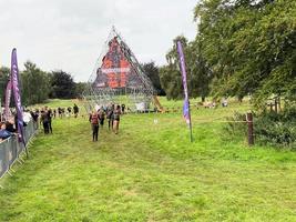 Cholmondeley in Cheshire in the UK in September 2021. Participants in a Tough Mudder event photo