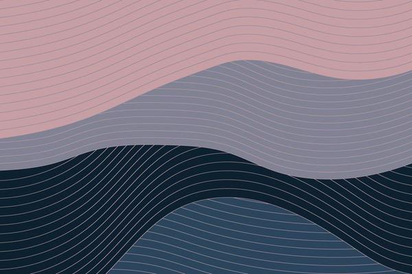 Fluid japanese ocean wave vintage slide cover. Background for traditional asian presentation with sea element. Line pattern with splash drawing